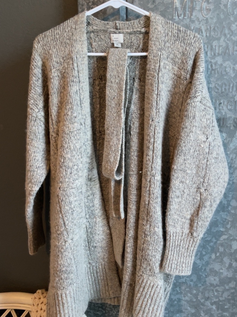 a new day Heathered Cream Open-Front Knit Cardigan